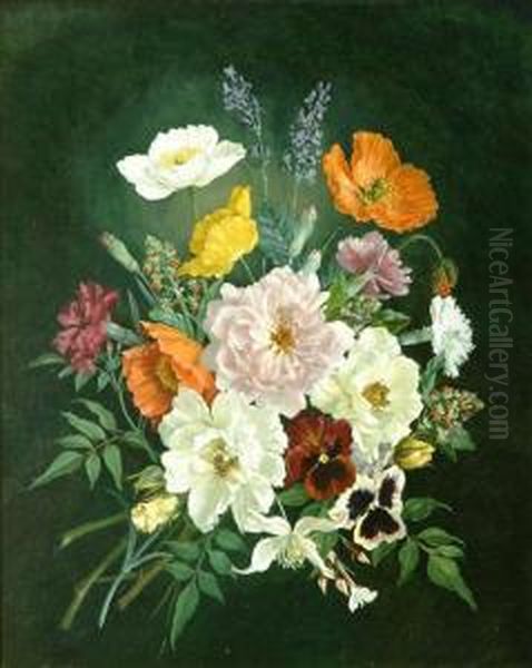 Floral Still Life Oil Painting by Joseph Stocker