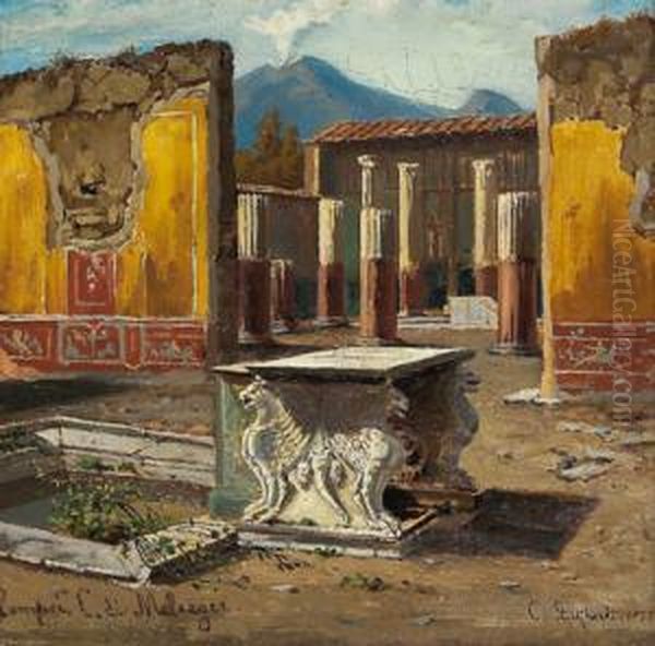 Pompeij Oil Painting by Clara Henriet. Marie Stockhardt