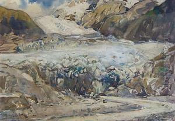 Franz Joseph Glacier Oil Painting by Margaret Olrog Stoddart