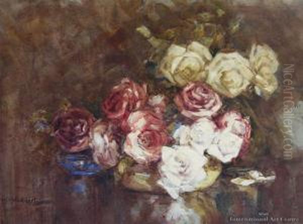 Fendalton Roses Oil Painting by Margaret Olrog Stoddart