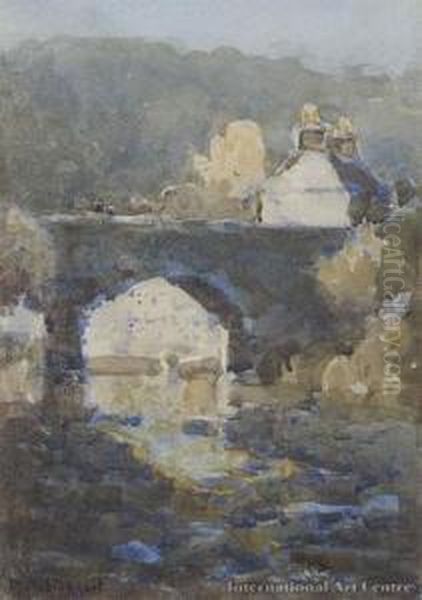 On The Bridge Oil Painting by Margaret Olrog Stoddart