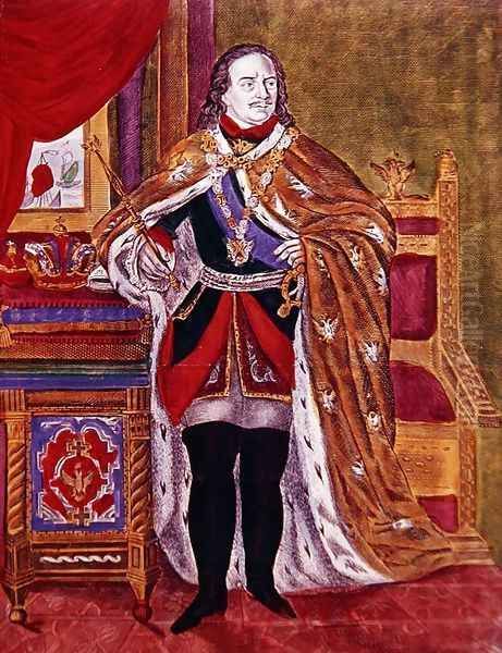 Tsar Peter the Great 1672-1725, 1845 Oil Painting by Anonymous Artist