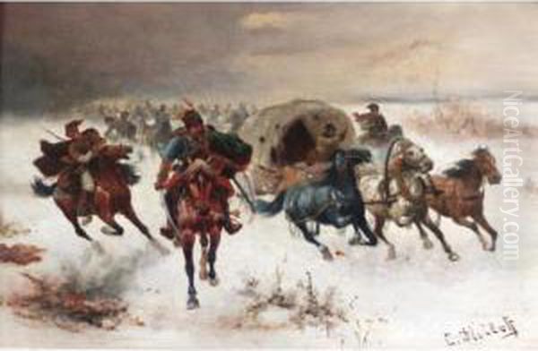 The Siberian Gold Convoy Oil Painting by Konstantin Stoilov