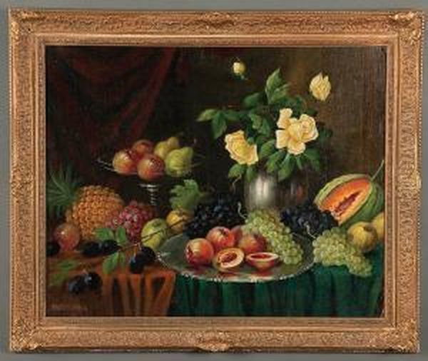 Fruit Still Life Oil Painting by Rudolf Stoitzner