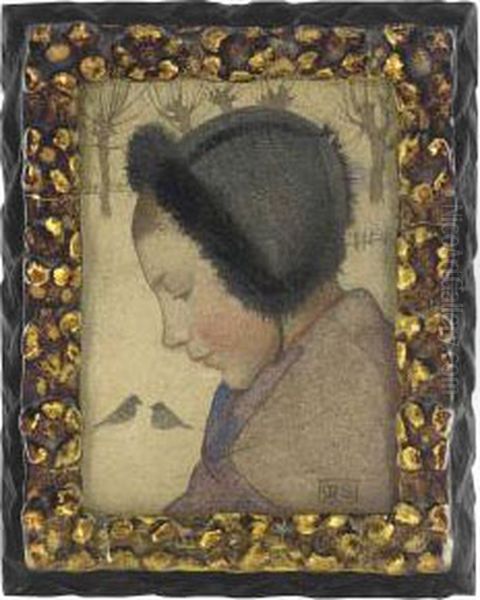 Winter Oil Painting by Marianne Stokes