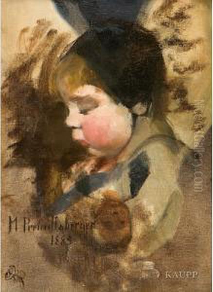 Studie Eines Kinderkopfes Mit Dunkelblondem Haar Unddunkler Mutze Oil Painting by Marianne Stokes