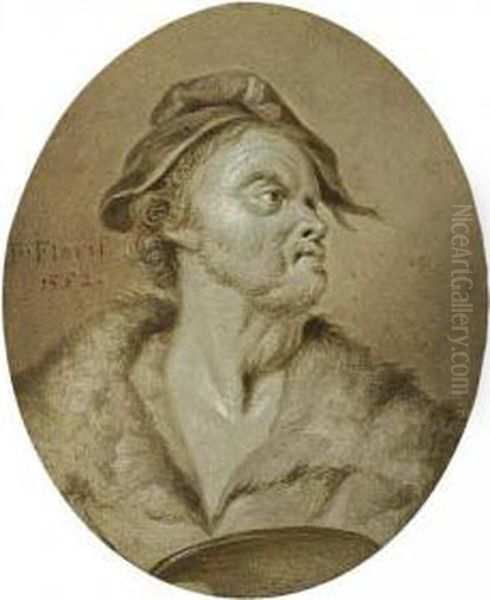 A Portrait Of The Painter Frans Floris (1519/20-1570), Bust Length Oil Painting by Jan Stolker