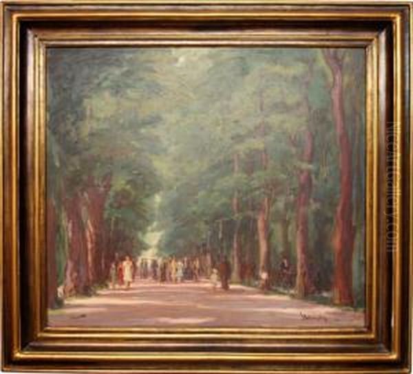 Promenada V Parku Oil Painting by Josef Stolovsky