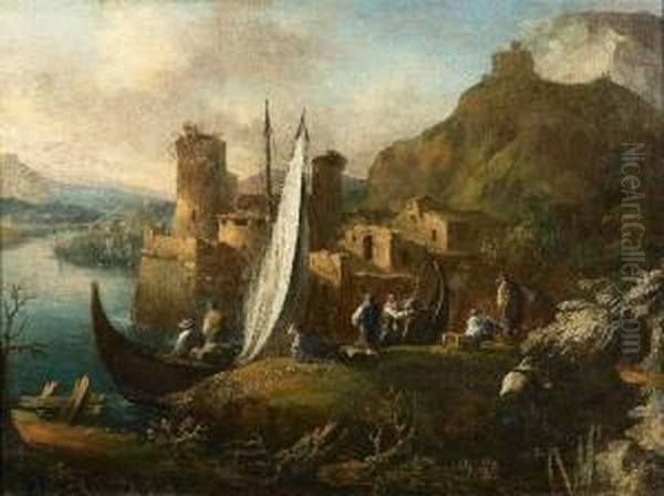 Paesaggio Fluviale Oil Painting by Mathaus I Stomer