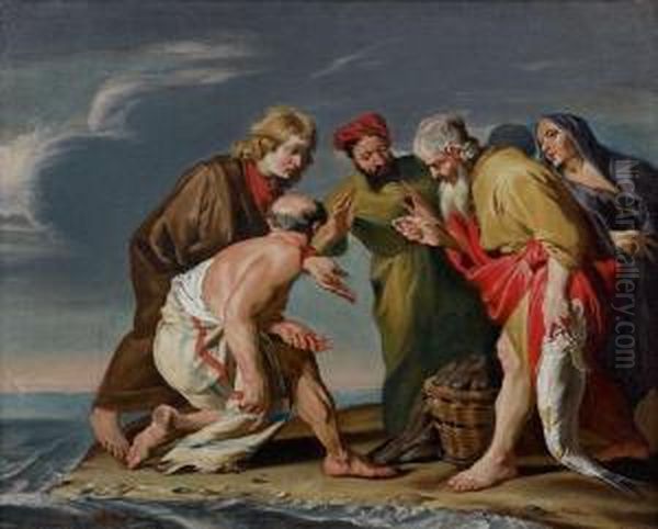 La Drachme De Saint Pierre Oil Painting by Matthias Stomer