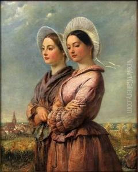 Boulogne Girls Oil Painting by Frank Stone