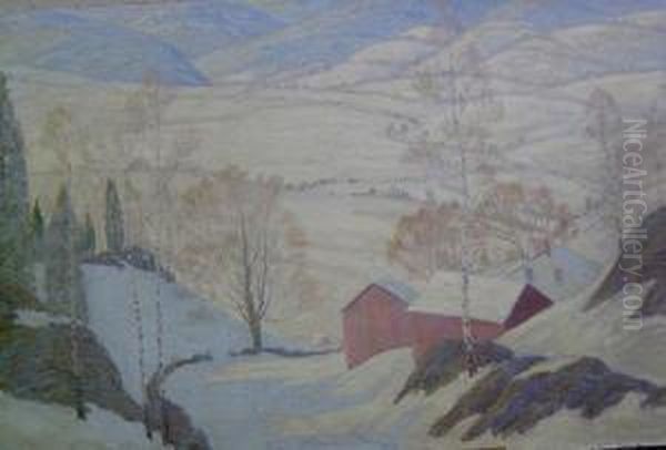 Winter Landscape Oil Painting by Walter King Stone