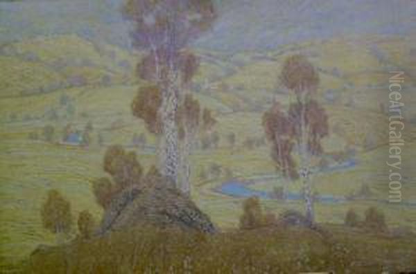 Overlooking A Valley Oil Painting by Walter King Stone