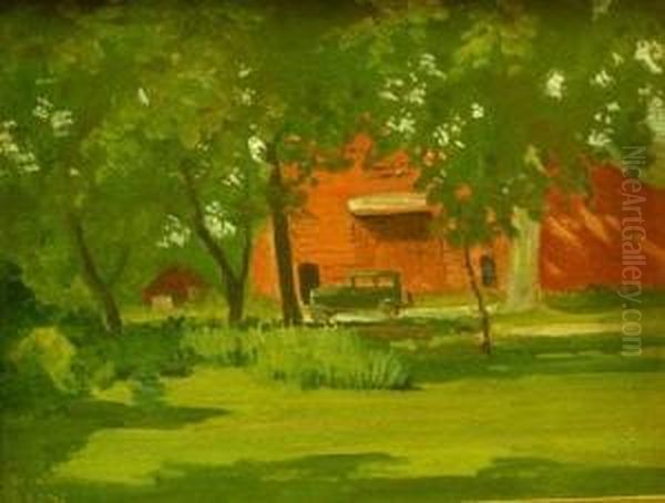 The Red Barn Oil Painting by Walter King Stone