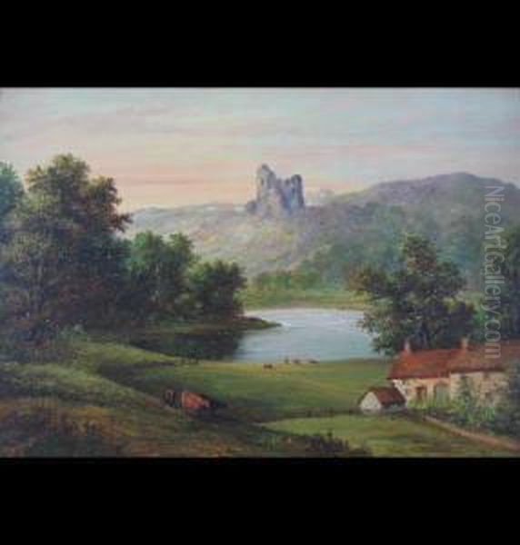 Landscape With Knaresborough Castle In The Background Oil Painting by William Stone