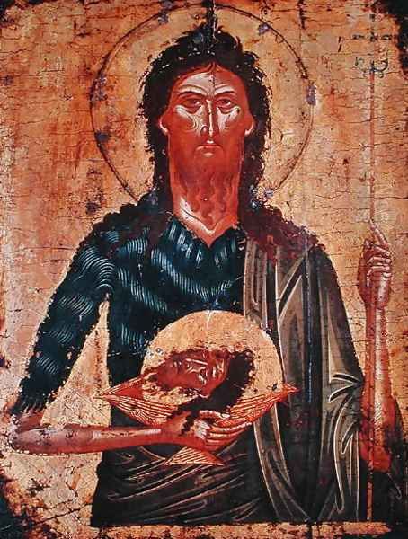 Icon of St. John the Forerunner Oil Painting by Anonymous Artist