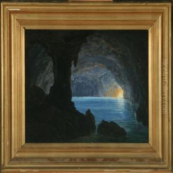 The Blue Cave, Capri Oil Painting by Frederik Ludwig Storch