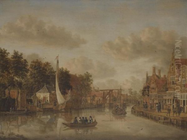 Amsterdam, A View On The Overtoom Oil Painting by Jacobus Storck