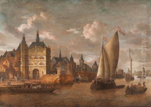 Ansicht Von Amsterdam Oder Haarlem Oil Painting by Jacobus Storck