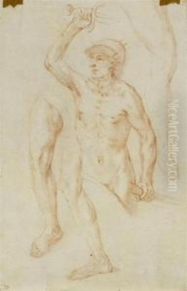 Male Figure Study Oil Painting by Johann Christoph Storer