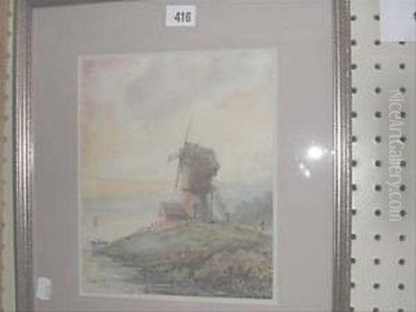 An Old Windmill Oil Painting by John Storey