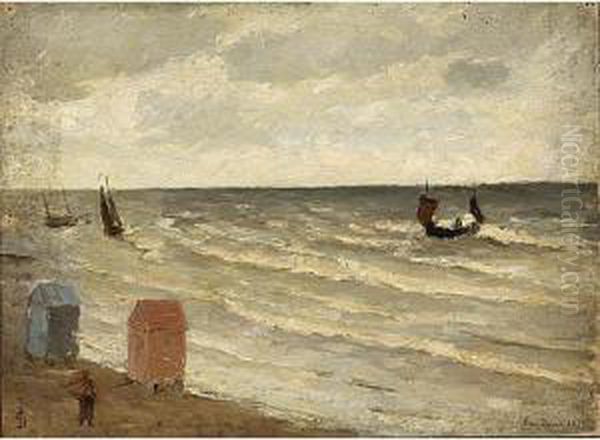 La Panne; Together With Three Other Works By The Same Artist Oil Painting by Carel Nicolaas Storm Van'S Gravensande