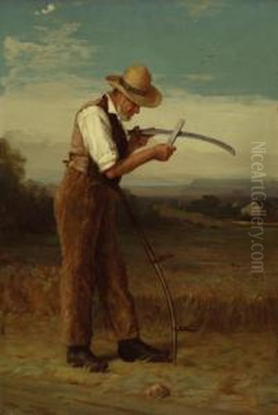 Man With Sythe Oil Painting by George Henry Story