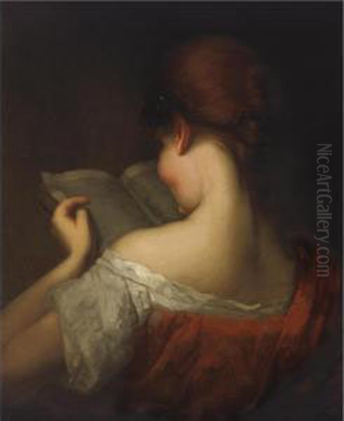 Young Woman Reading Oil Painting by George Henry Story