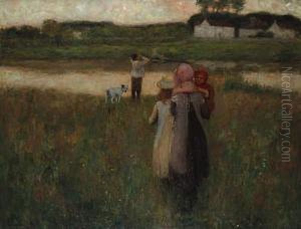 Home By The Ferry Oil Painting by Edward William Stott