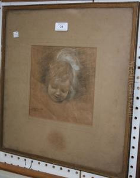 Portrait Study Of A Baby'shead Oil Painting by Edward William Stott