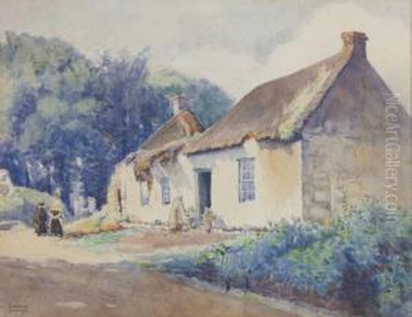 Thatched Cottage Oil Painting by Seamus Stoupe