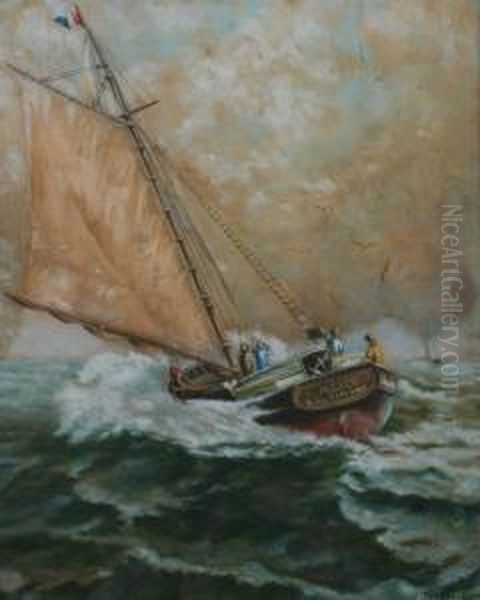 The Race, Alice Out Of Baltimore Oil Painting by M. Louise Stowell