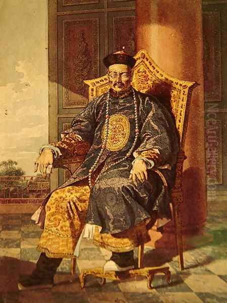 Portrait of Tchien Lung Emperor, 1793 Oil Painting by Anonymous Artist