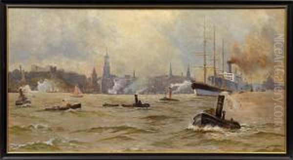 Ansicht Von Hamburg Oil Painting by Willy Stower