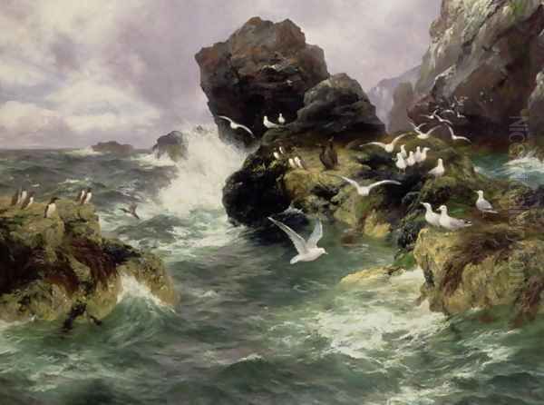 Oweans Surge, 1900 Oil Painting by Anonymous Artist