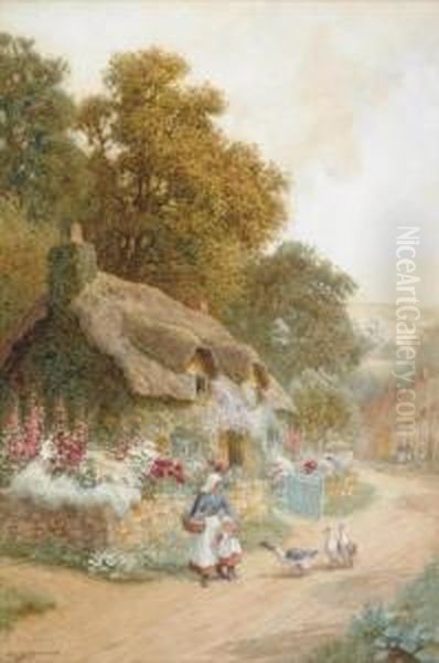 Never Say 'boo!' To A Goose Oil Painting by Arthur Claude Strachan