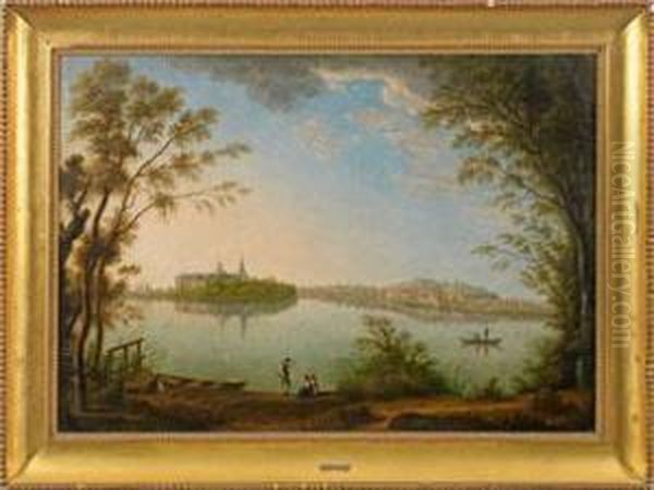 Schloss Am Eutiner See Oil Painting by Ludwig Philipp Strack