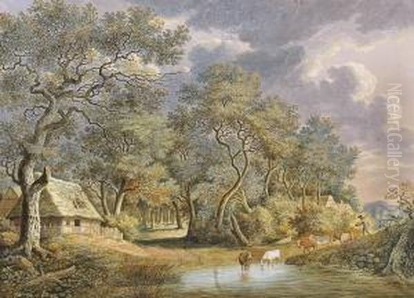 Norddeutsche Landschaft Oil Painting by Ludwig Philipp Strack