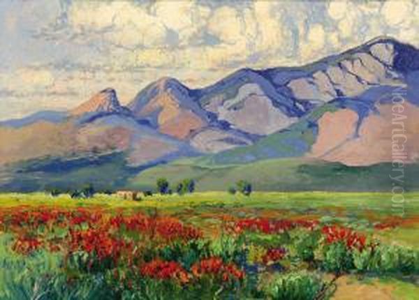 New Mexican Landscape Oil Painting by Franz S. Frank Strahalm /