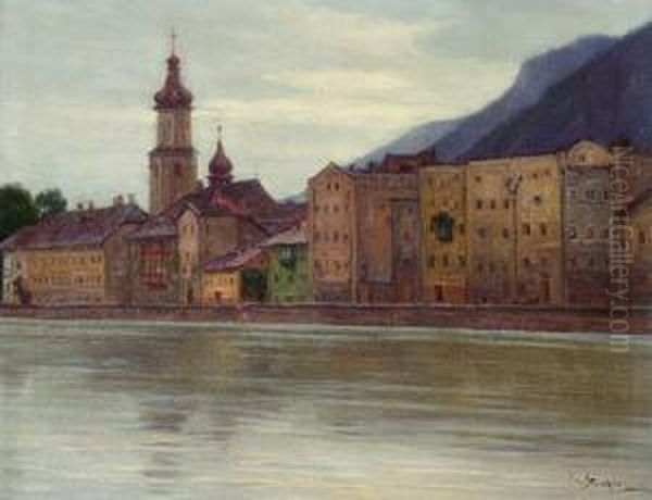 Rattenberg Am Inn Oil Painting by Josef Straka