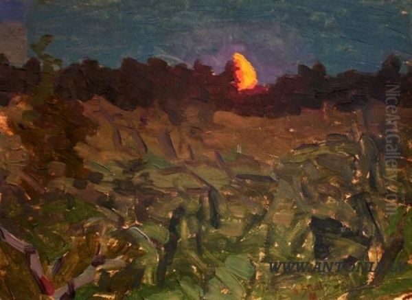 The Light Of The Moon Oil Painting by Aleksandrs Strals