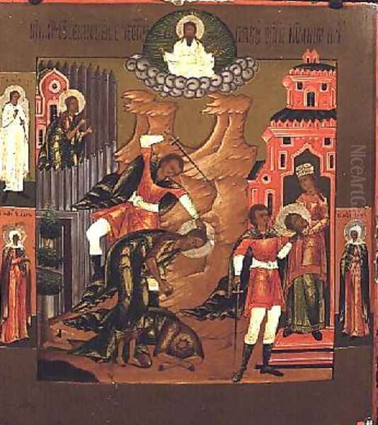 The Beheading of John the Baptist, icon Oil Painting by Anonymous Artist