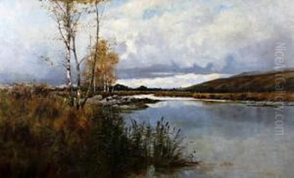 Scottish Loch Landscape Oil Painting by Albert Strange