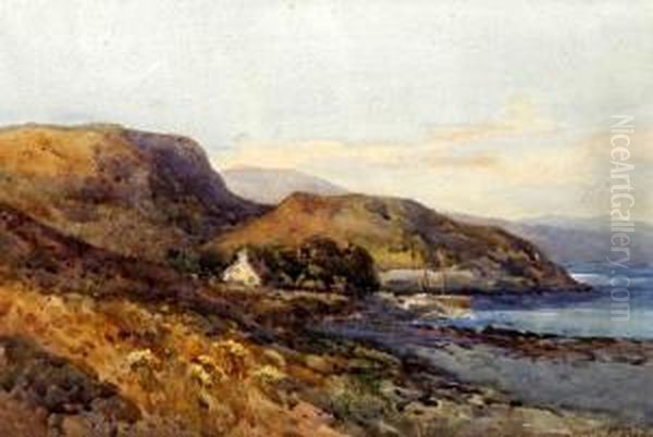 'ferry House And Pier, Loch Fyne' Oil Painting by Albert Strange