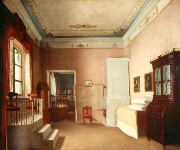 Grand Interior Oil Painting by Anonymous Artist