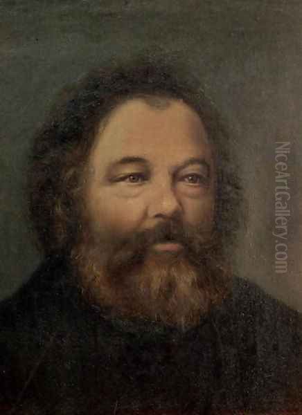 Portrait of Mikhail Aleksandrovitch Bakunin 1814-1876 c.1865 Oil Painting by Anonymous Artist