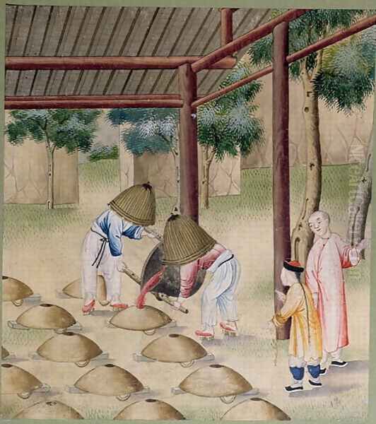 Working in a Traditional Forge Oil Painting by Anonymous Artist