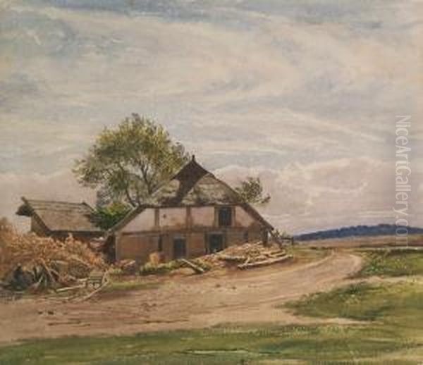 Bauernhaus In Neuendorf Auf Wollin Oil Painting by Wilhelm Streckfuss