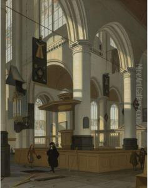 Interior Of The Oude Kerk, Delft Oil Painting by Streek Hendrik Van