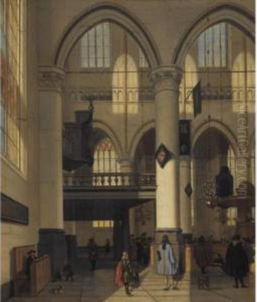 Interior Of The Oude Kerk, Amsterdam Oil Painting by Streek Hendrik Van